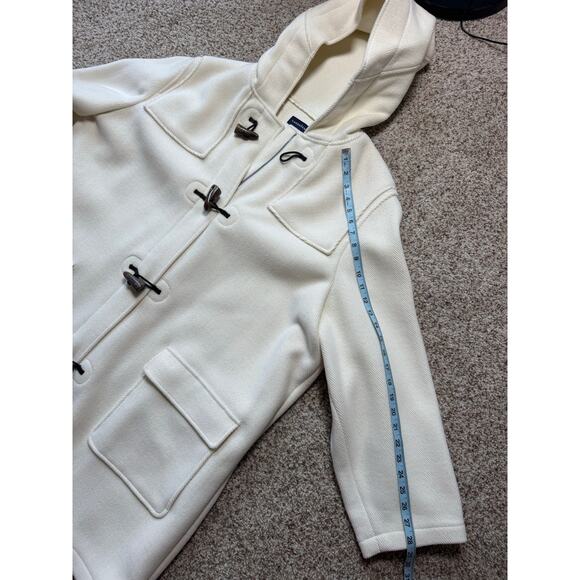 Land's End Toggle Hooded 100% Wool Jacket/Coat, Size Women's 3X, Cream - Picture 6 of 14